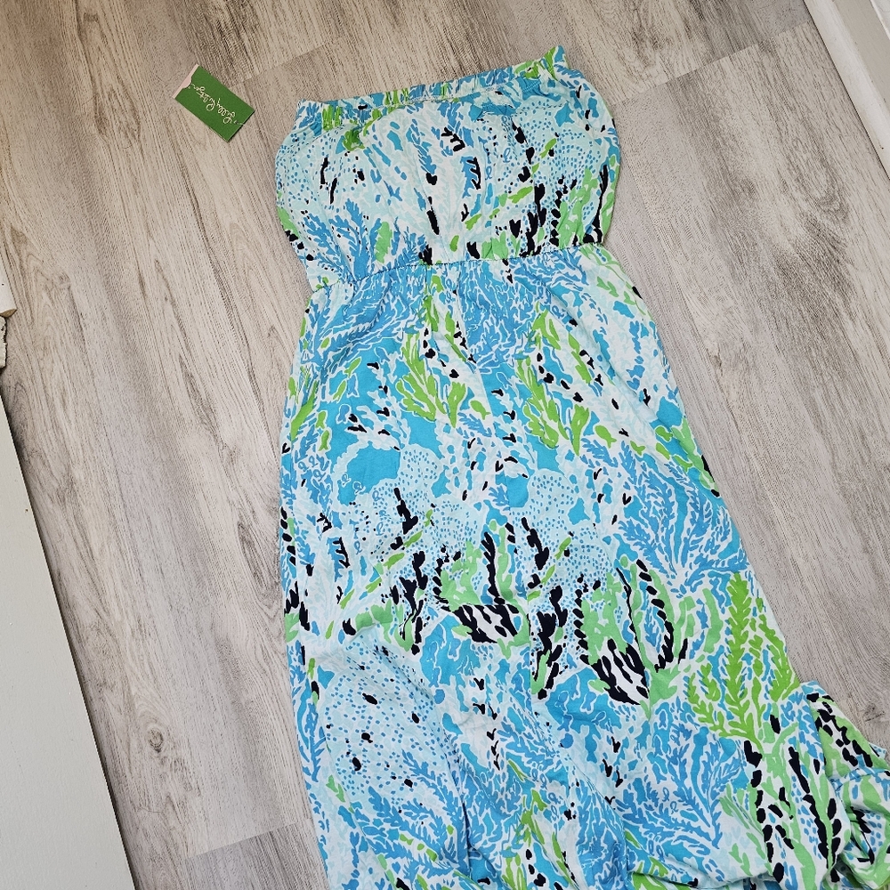 Nwt Lilly Pulitzer Marlisa Strapless Maxi Dress In Spa Blue Xs - Picture 4 of 8